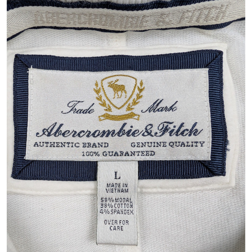 Vintage Abercrombie & Fitch Sweater Womens Large Zip Y2K Modal Embroidered Logo - Picture 5 of 5